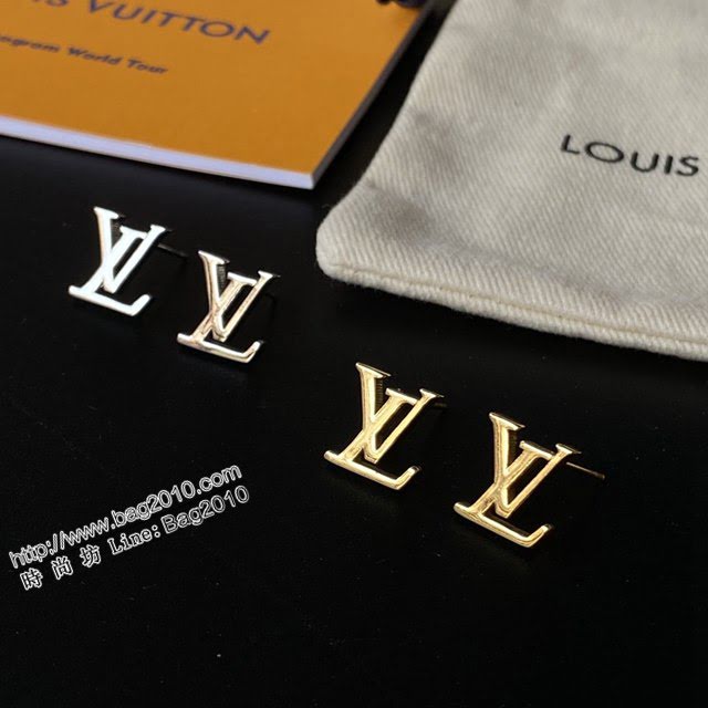 Louis Vuitton新款飾品 路易威登字母耳釘 LV簡約字母金色銀色耳環  zglv2134
